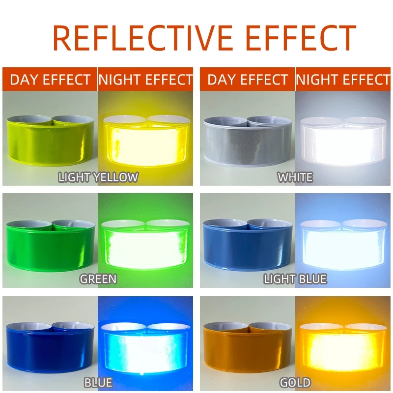 Wristband Reflective Slap Band for Sports Safety Running Multi-Color Bracelet Strap