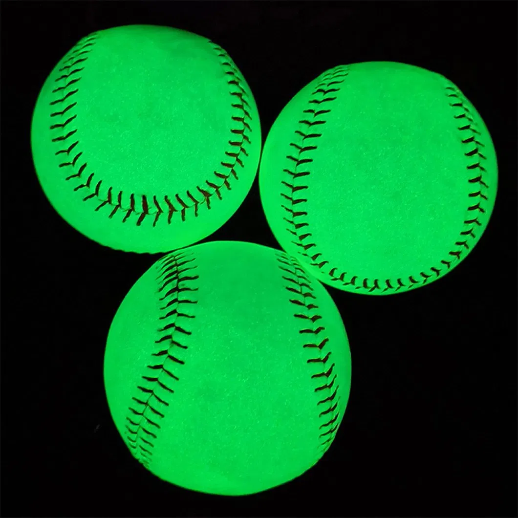 Handmade 9 Inches Outdoor Night Training Fluorescent Baseball Ball High Quality Baseball