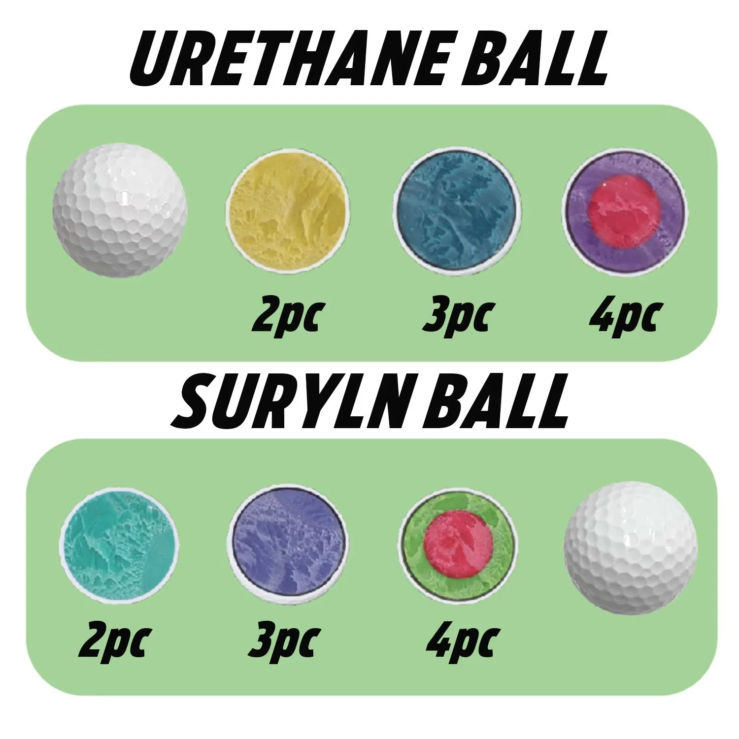 High Quality 2 3 4 Piece Custom Printing Logo Colored Wholesale Golf Ball