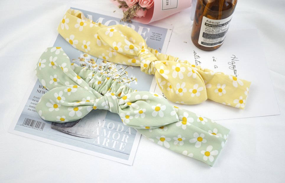 Promotional Fashion Flowers Partysu Printed Stretch Sport Make-up Bowknot Headband