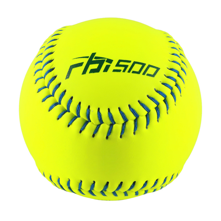 High Quality Optic Yellow Split Leather / PU/PVC Softball for Game Traning