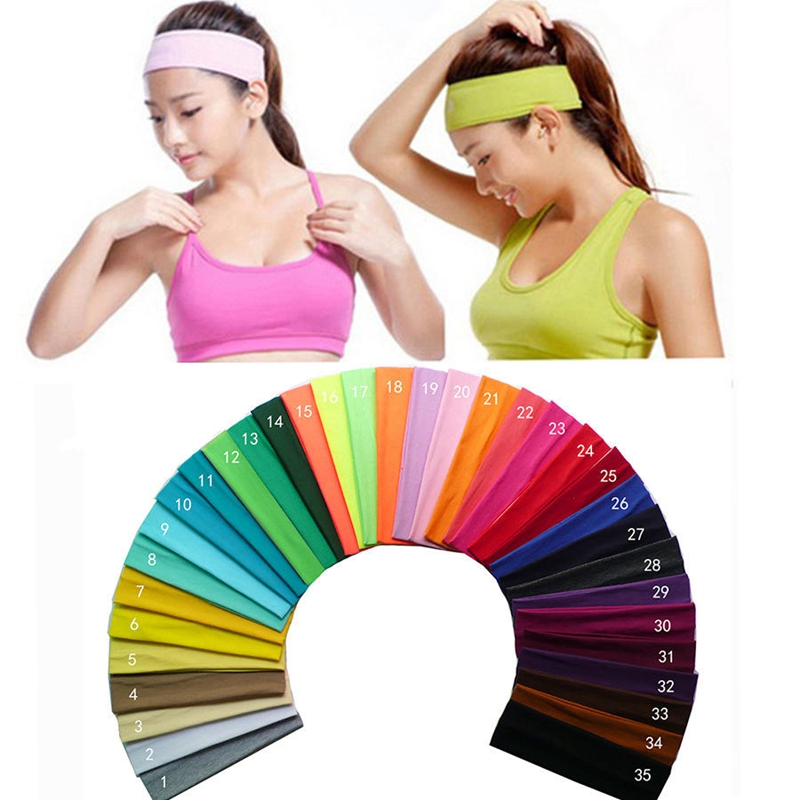 Korea Wide Edge Elastic Headband Sport Hairbands Knitted Solid Color Hair Band Hair Accessories