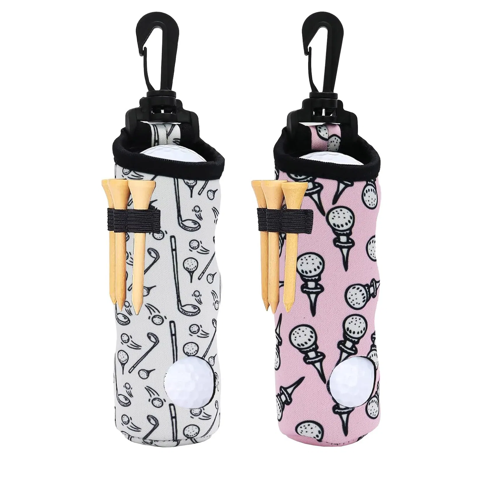 Custom Golf Ball Tee Holder Pouch Golf Ball Carry Bag with Hook