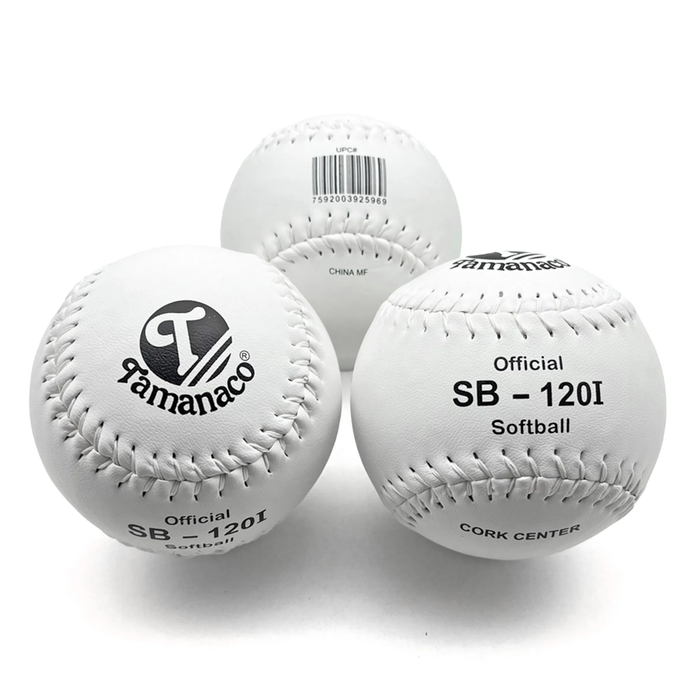 White PVC Composite Leather New Logo Tamanaco Sb-120 with High Compression Pk Cork Core Softball Pelota De Sb-120 Softball