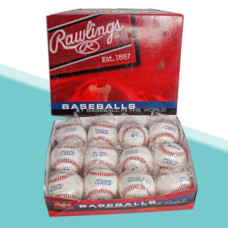 Custom Logo Color Design Cowhide Leather Baseball Double Cushioned Wool Winding Red Rubber &amp; Cork Core Practice Baseballs