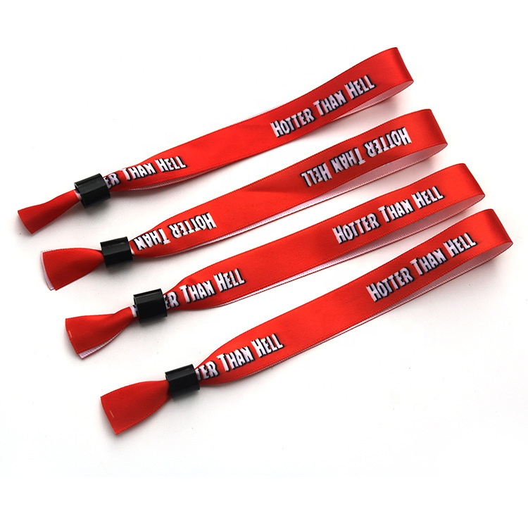 Customised Wristband Logo Print Promotional Sports Wrist Band Woven Polyester Wristband