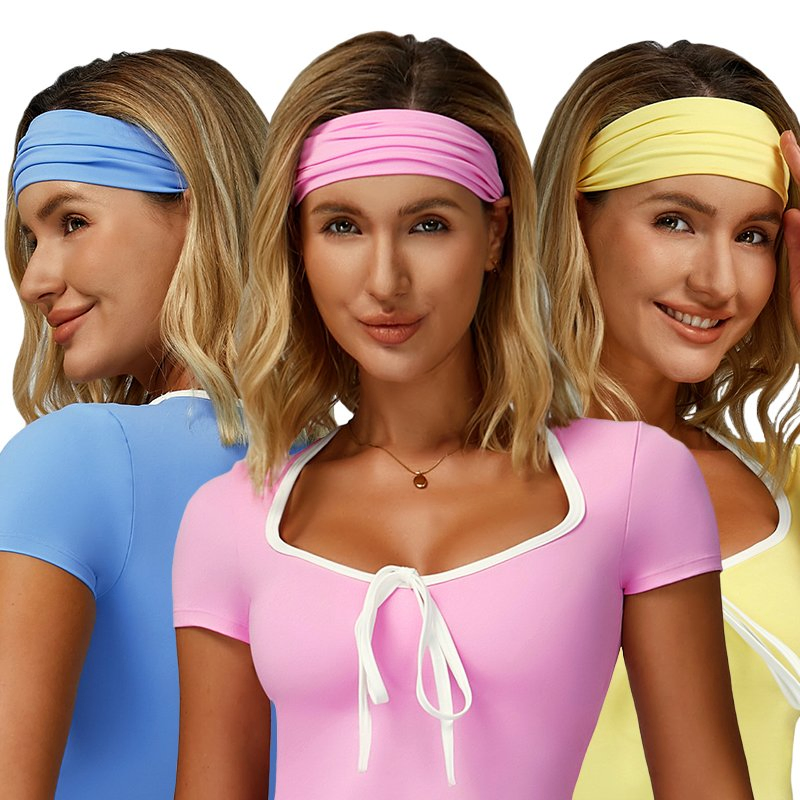 Headbands for Women, Elastic Soft Fabric Non-Slip Hair Bands Hair Warp for Daily Workout Yoga Running Sports