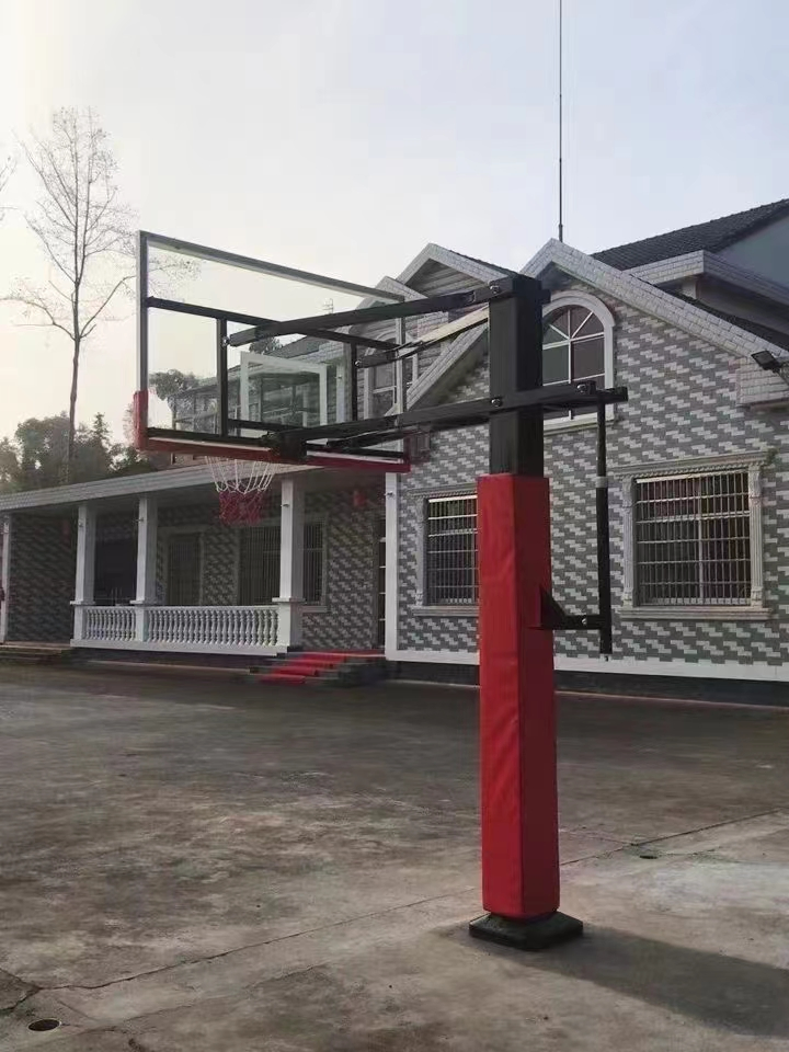 Official Size Ground Insert Basketball Stand Slam Dunk Height Adjusts Basketball Hoop