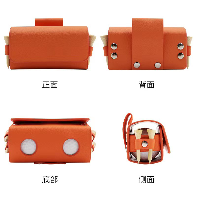 Custom Logo Golf Ball Bag Golf Waist Leather Ball Bag Accessories Bag Golf Ball Bag