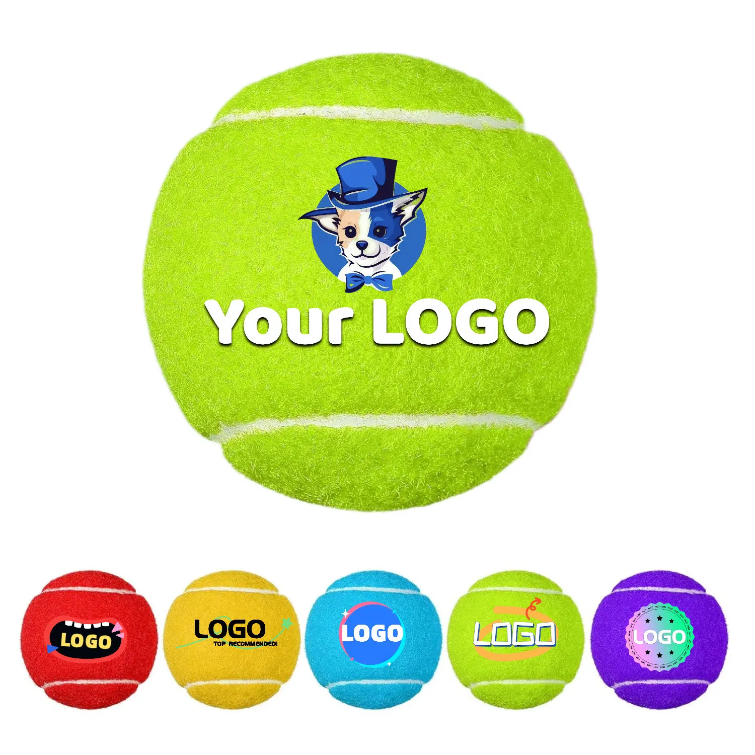 Customized Logo Print Durable Squeaky Dog Tennis Ball Promotion Gift Custom Tennis Balls for Sport Training