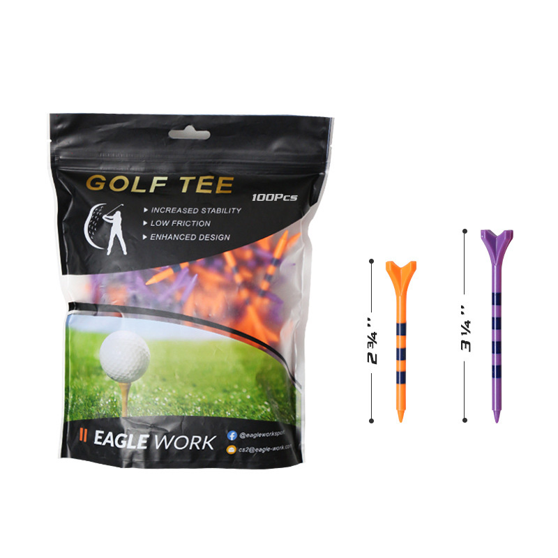 Golf Spike Plastic Tee 70mm/83mm Coloured Ball Rests