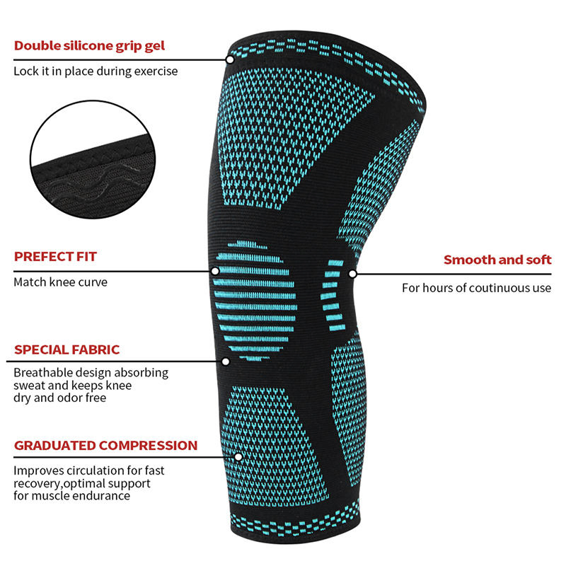 Custom Nylon Compression Sports Protective Sleeve Knee Brace Knee Pads for Basketball