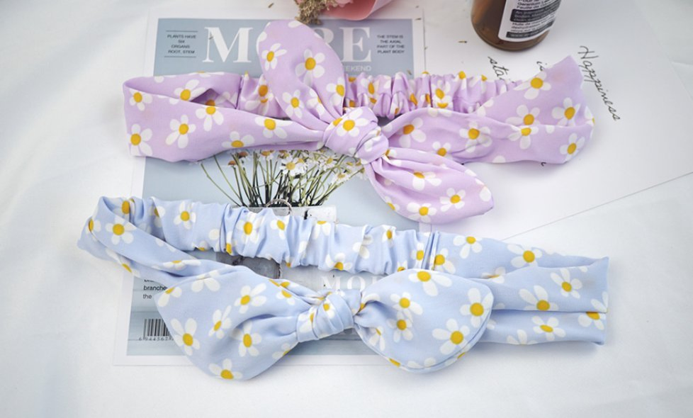 Promotional Fashion Flowers Partysu Printed Stretch Sport Make-up Bowknot Headband