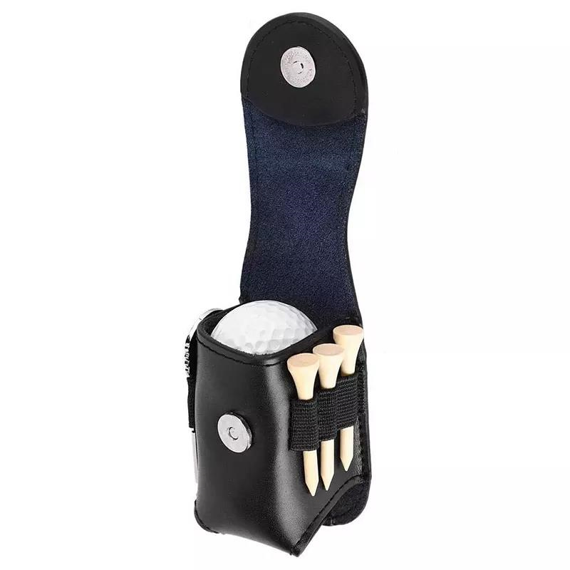 PU Leather Clip Ball Marker PU Leather Golf Ball Pouch Bag