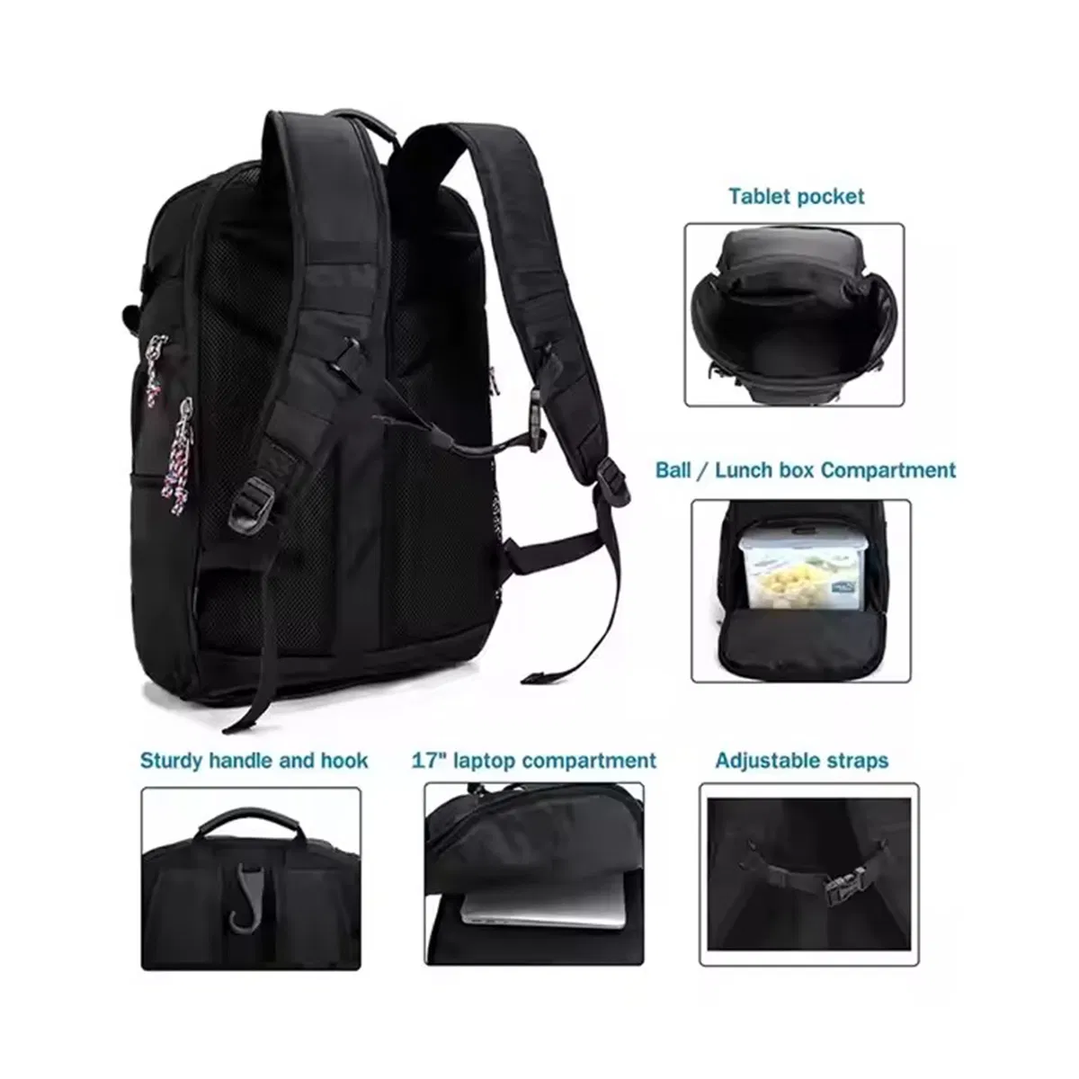 SJ-YB2025 Custom Large Sports Ball Bag with ball Compartment