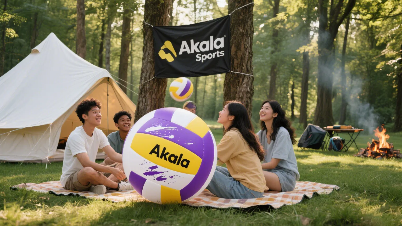 Akala Factory Direct Size 5 Volleyball PU Material Machine Sewn Construction Volleyball