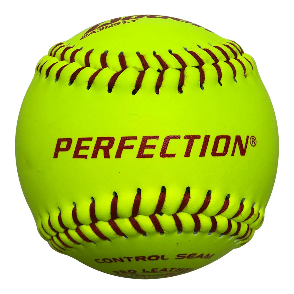 Neon Yellow Split Leather PU PVC Fastpitch 12inch 11inch Softball