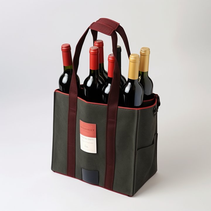 Wholesale Eco Friendly Heavy Duty Reusable 6 Bottles Carrier Non Woven Wine Tote Bag