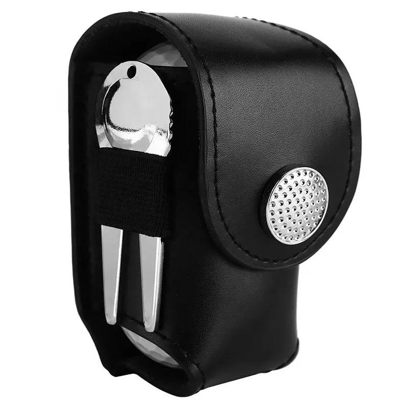 PU Leather Clip Ball Marker PU Leather Golf Ball Pouch Bag