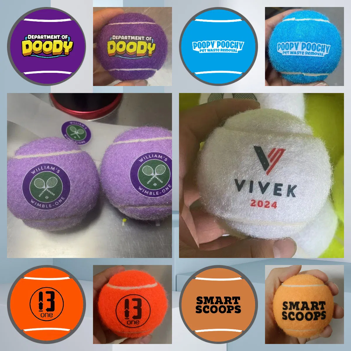 Customized Logo Print Durable Squeaky Dog Tennis Ball Promotion Gift Custom Tennis Balls for Sport Training