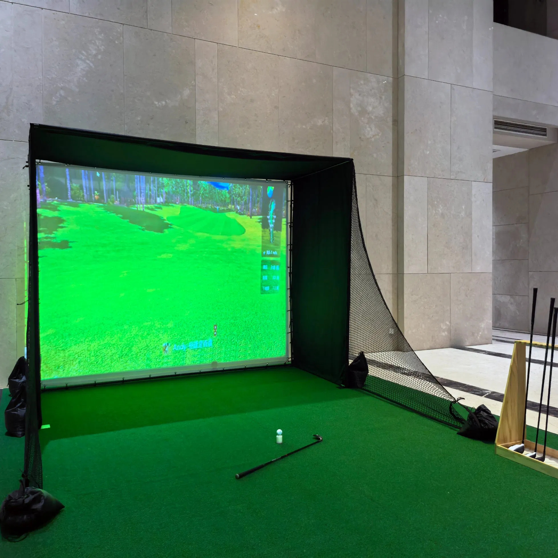 Golf Simulator Enclosure Net Portable Outdoor Golf Ball Stop Netting with Frame