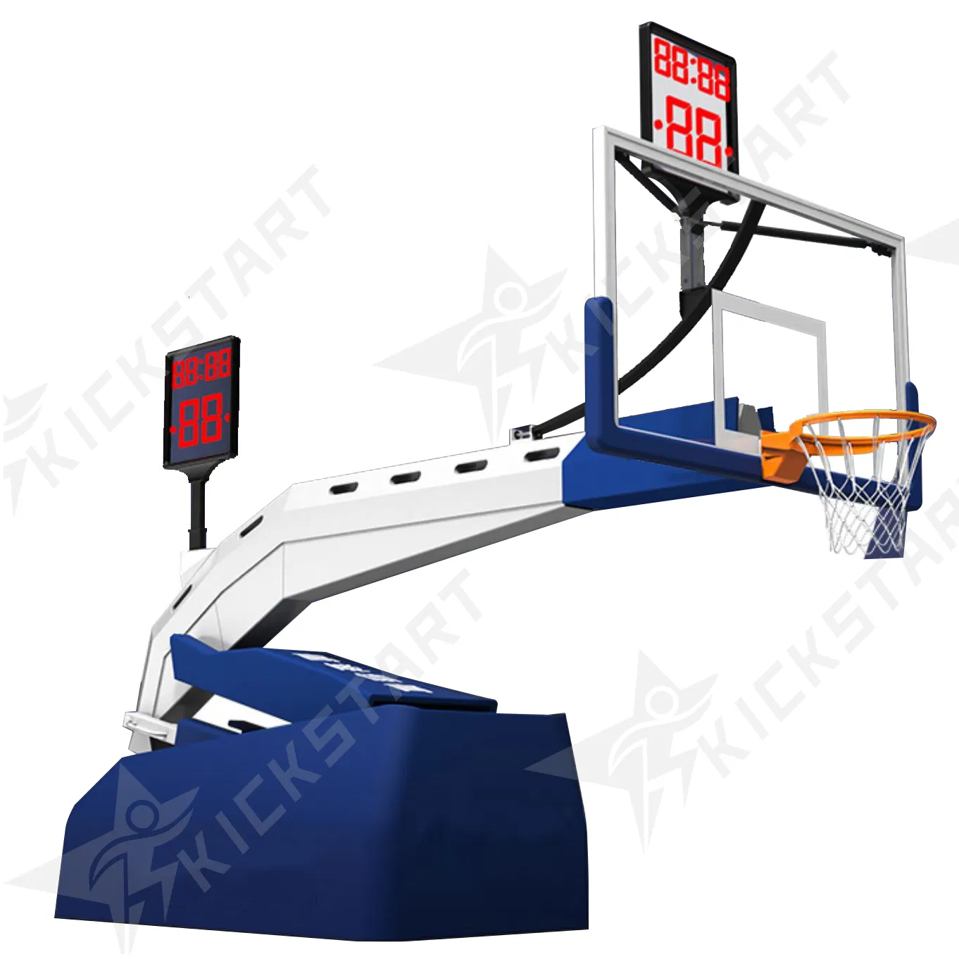 Fiba Standard Movable Electric Hydraulic Basketball Stand American Backstop for Competition