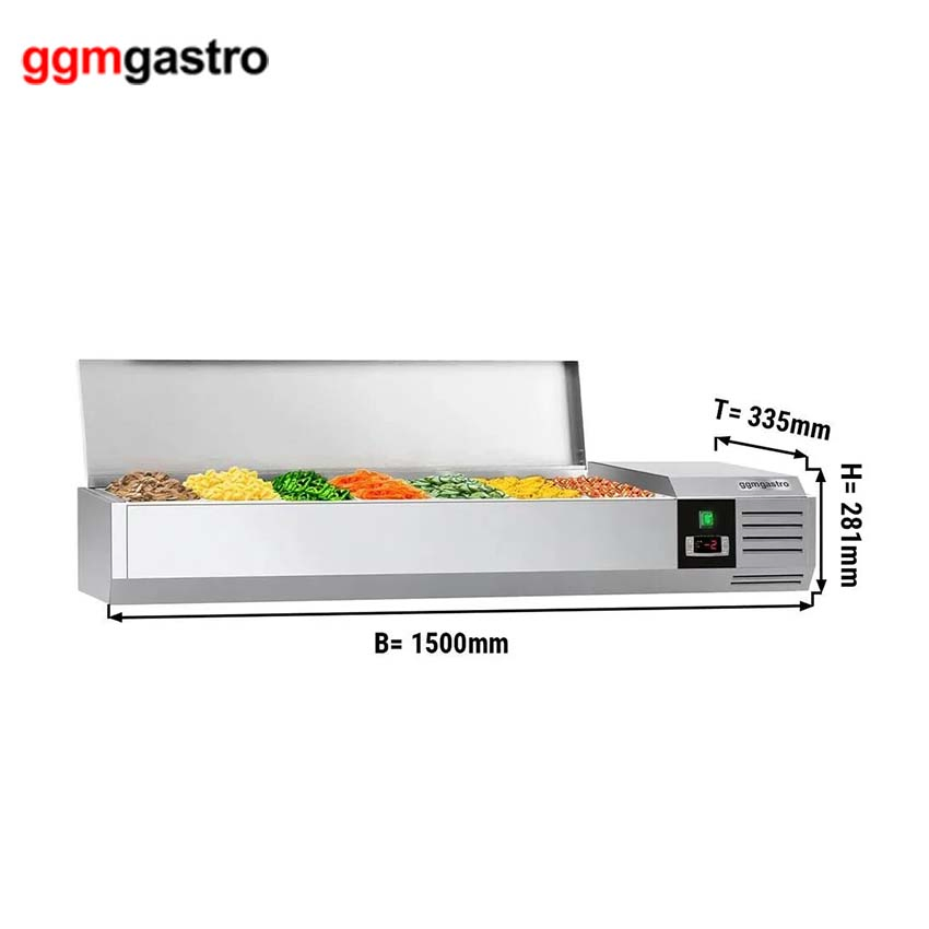 Commercial Countertop Refrigerator for Pizza Prep Table / Salad Topping Bar Refrigerator