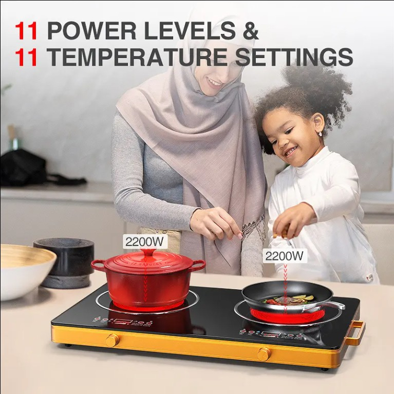 Smart Touch Infrared Double Burner Cooker for Kitchen and Commercial Use