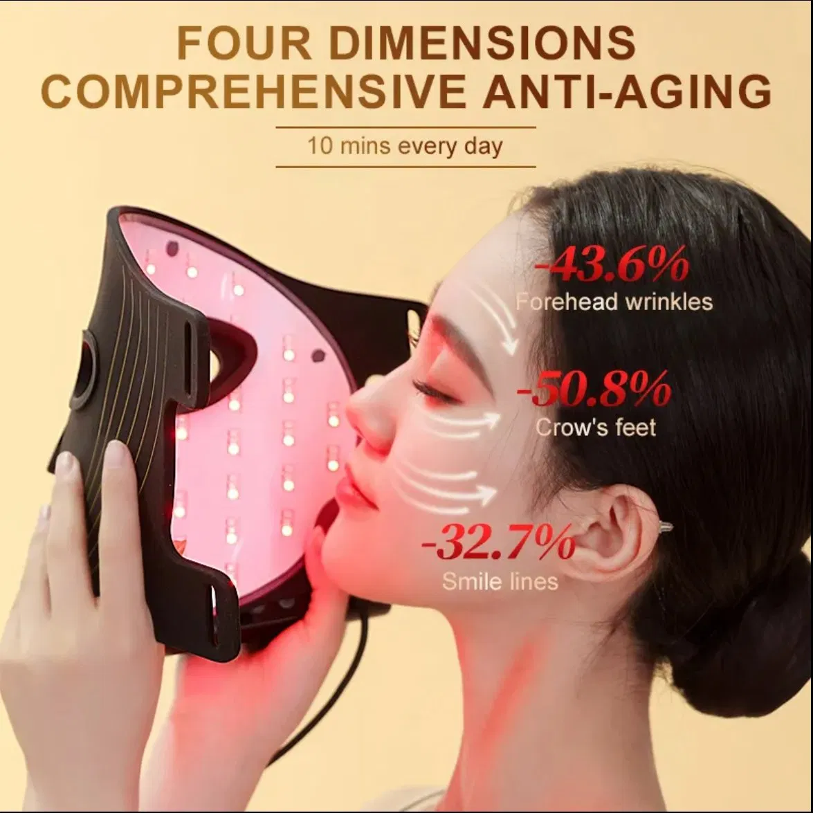 Beauty Device Silicone Facial Mask Skin Care Machine Phototherapy LED Photon Therapy LED Face Infrared Light Therapy Mask