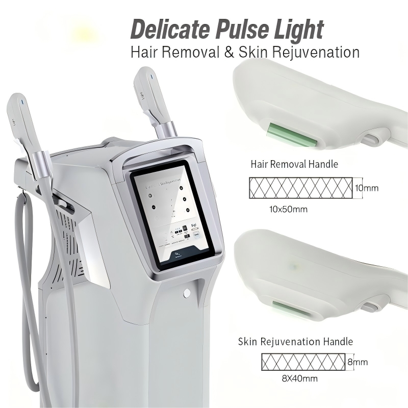 Painless Multifunctional Dual-Handle Device IPL Ice Cooling Laser Double Handle Hair Removal +IPL Laser Machine for Beauty Salon Service