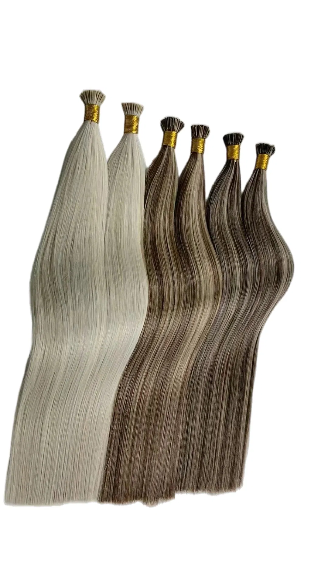 Silky Straight Russian Hair Extensions with Cuticle Alignment I-Tip Human Hair Extensions for Women