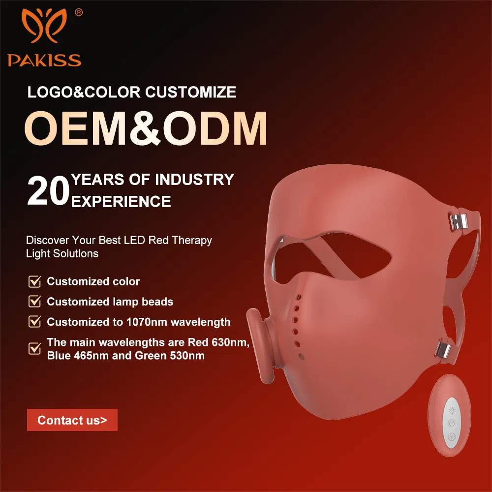 Pakiss Custom OEM ODM LED Facial Mask for Skin Care Enthusiasts