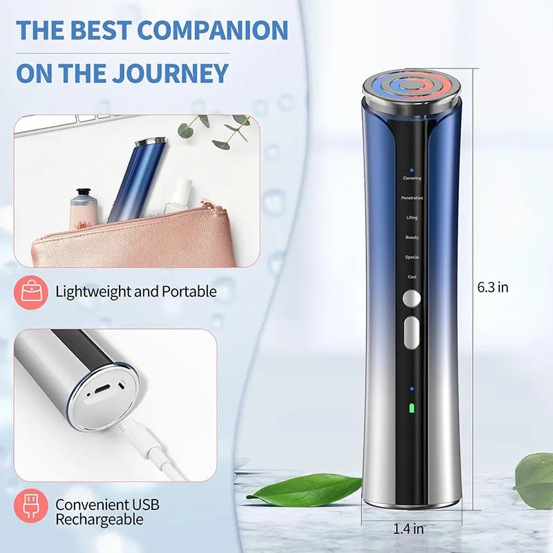 6 in 1 Microcurrent Skin Tightening Facial Device Firming RF Lifting Wrinkle Removal Facial Beauty Machine