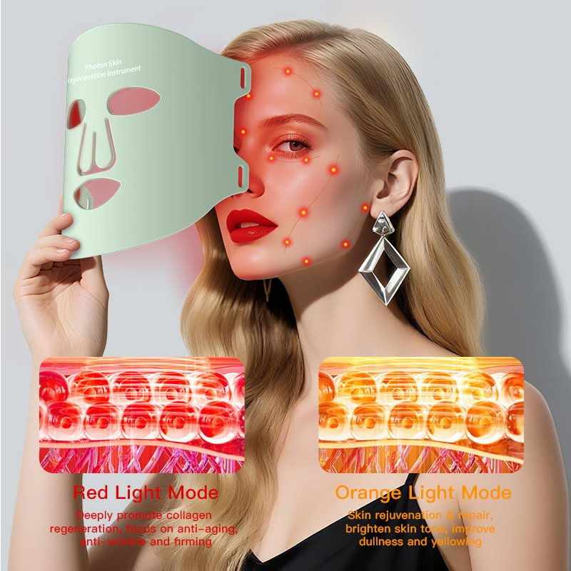 2026 Popular 5 Color LED Electric Facial Mask Red Light Therapy Anti-Aging Skincare Device Deep Infrared Light All Skin Facial Massager for Face Rejuvenation