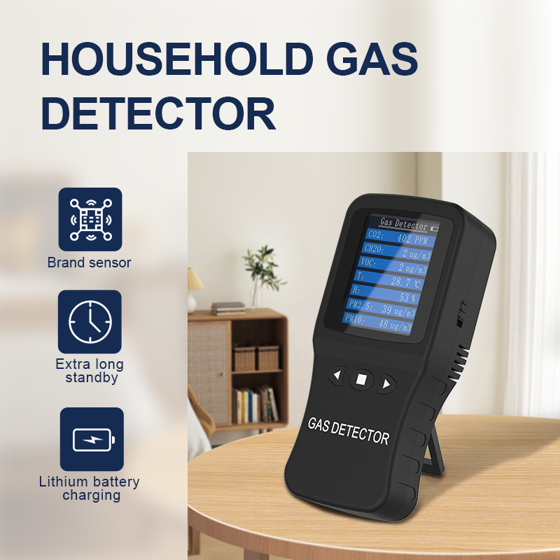 Formaldehyde Detection Instrument Professional Household High-Precision Temperature and Humidity CO2 O2 Tvoc Pm2.5 Pm10 Indoor Air Quality Detector