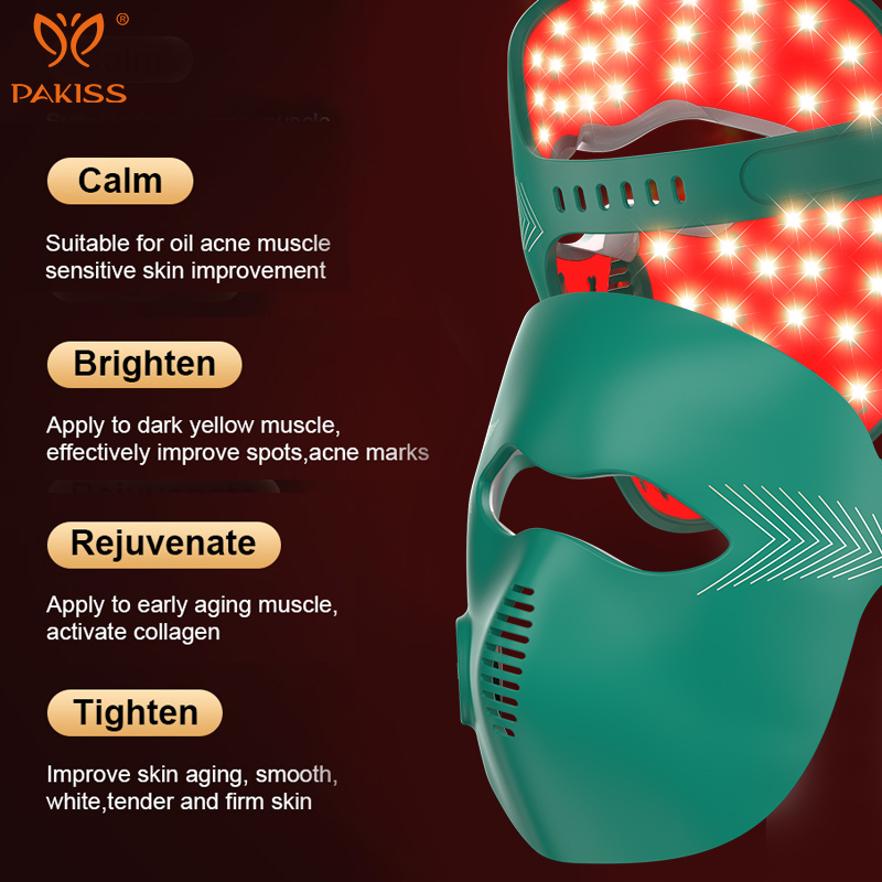 Pakiss 3D Phototherapy Mask 296 LED 4 Light Modes Home Skin Care Device