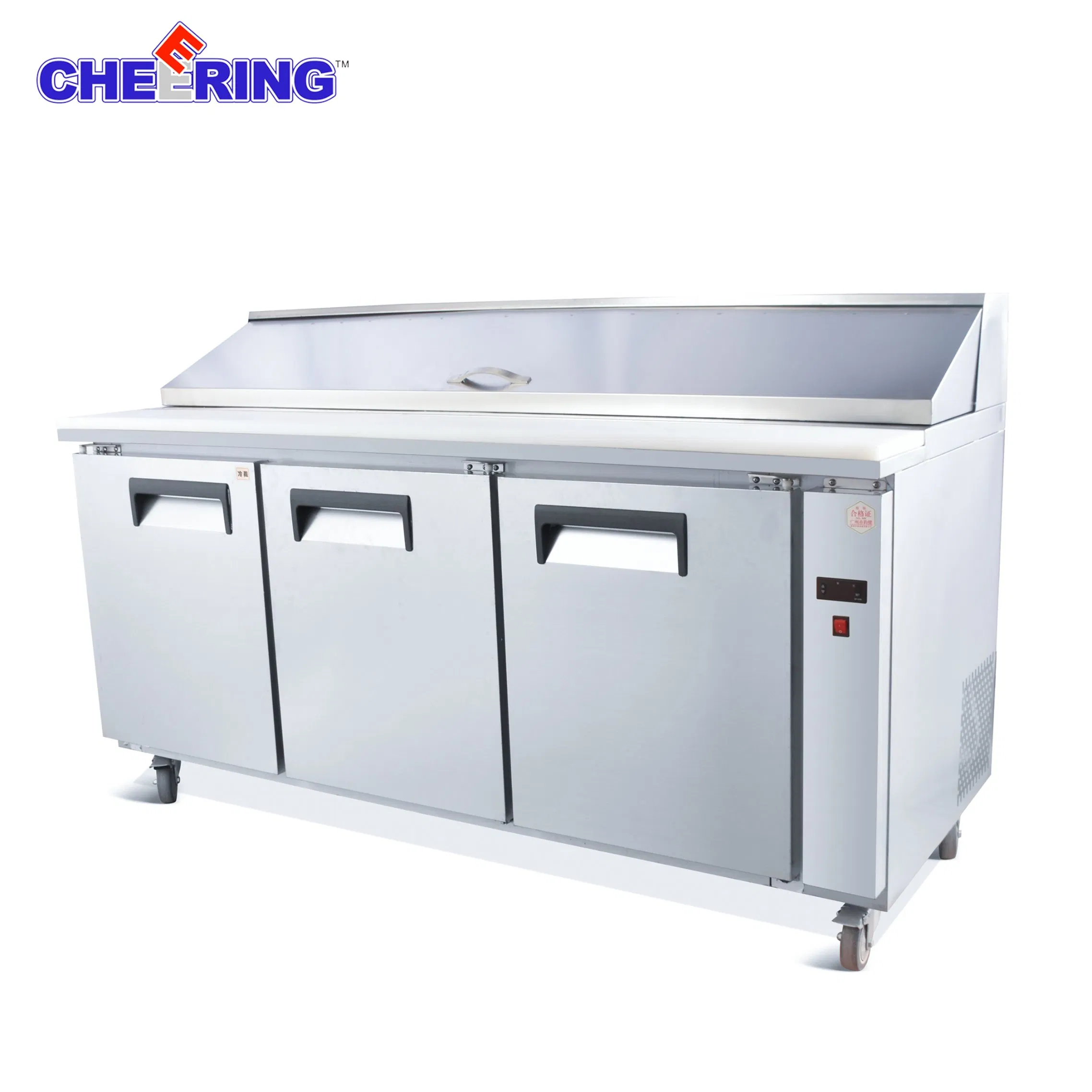 Cheering Factory Outlet Commercial Cold Countertop Work Prep Table Chiller Freezer