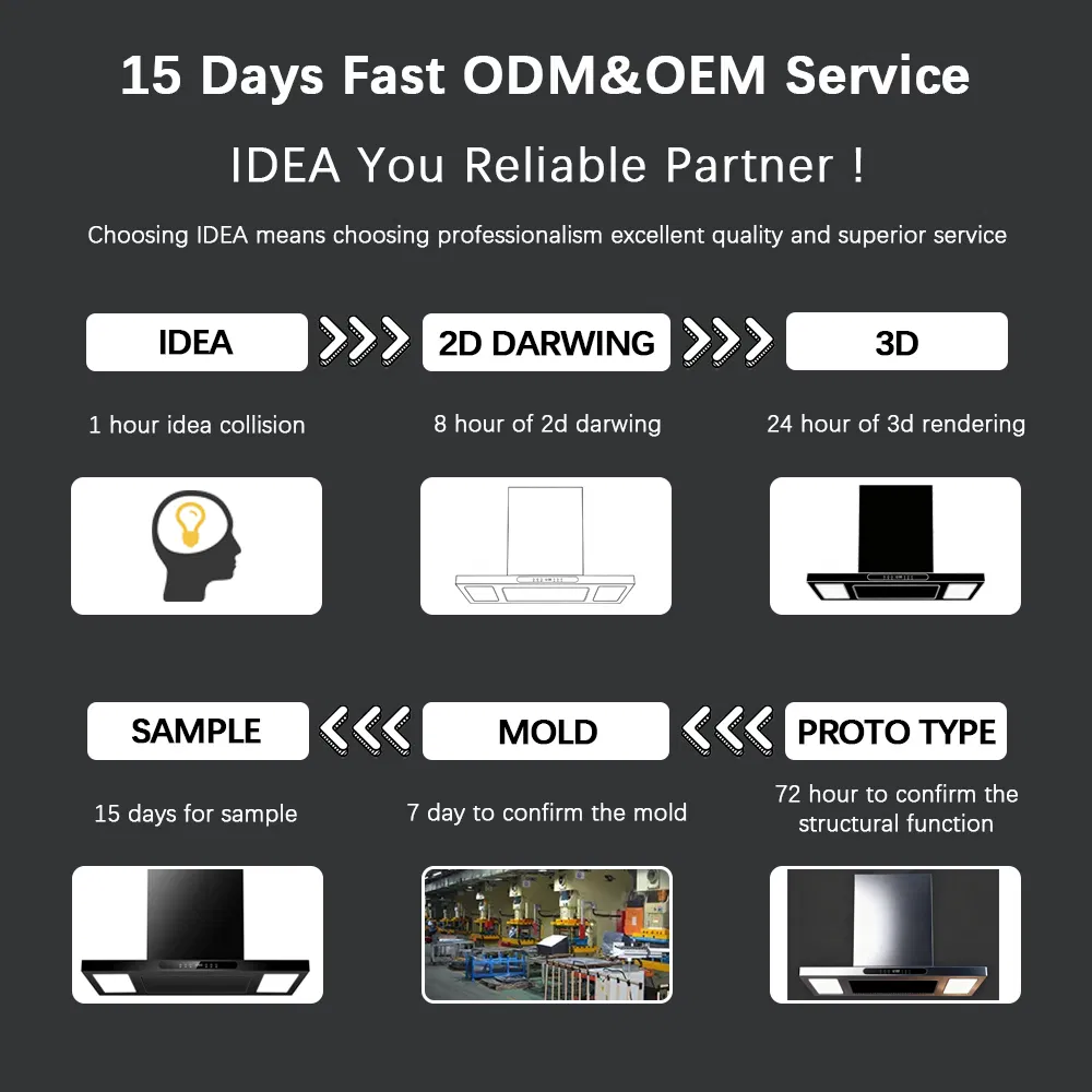 Space Saving Smart Electric Downdraft Range Hood Kitchen Extractor