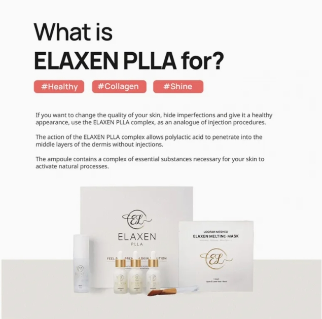 Elaxen Plla Mask + Ultrasonic Cleansing Aesthetics Booster 2ml Anti-Aging Collagen Restores Skin Vitality