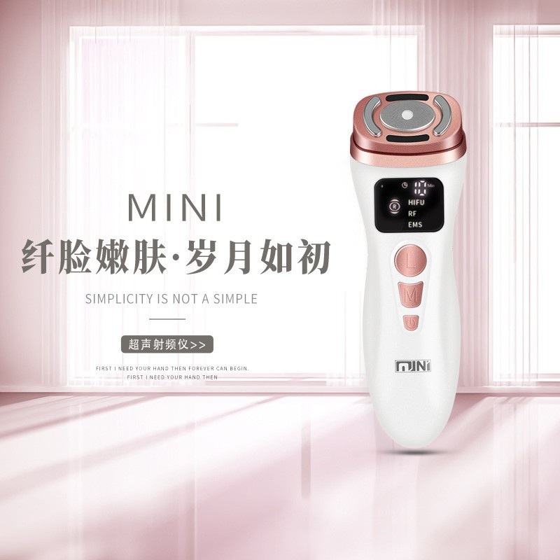 Mini Ultrasonic Beauty Instrument RF Radio Frequency Skin Rejuvenation Microcurrent Facial Lifting Firming Anti Aging Wrinkle Removal Massage Device