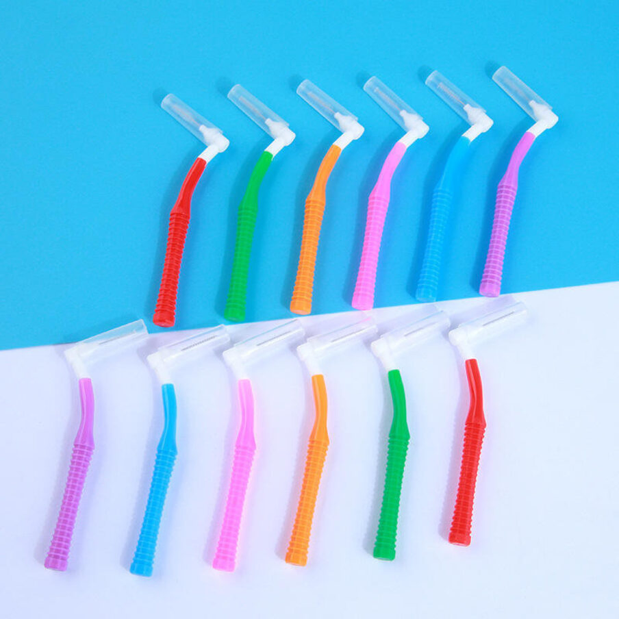 High Performance Micro Fine L Shape Interdental Brush Flexible Ergonomic Oral Hygiene