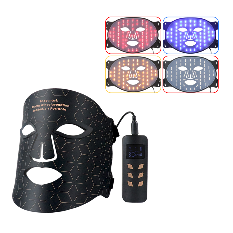 Reusable at-Home Phototherapy Face Mask Red Blue Light for Wrinkle Reduction and Blemish Control