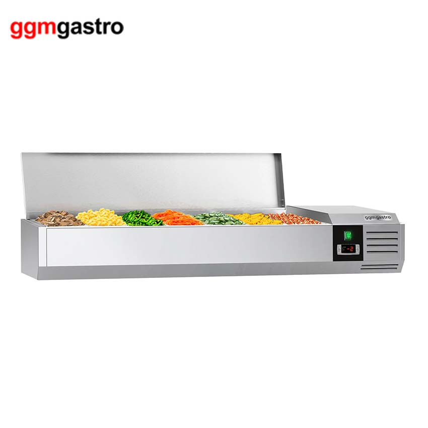 Commercial Countertop Refrigerator for Pizza Prep Table / Salad Topping Bar Refrigerator