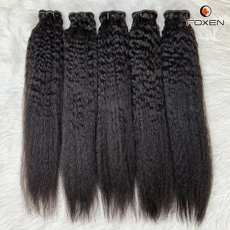 Luxury 180% Bone Straight Human Hair Clip in Extensions Vietnamese Raw Hair Bundles with Frontal Afro Kinky Bulk Human Hair Para EL Cabello Supply