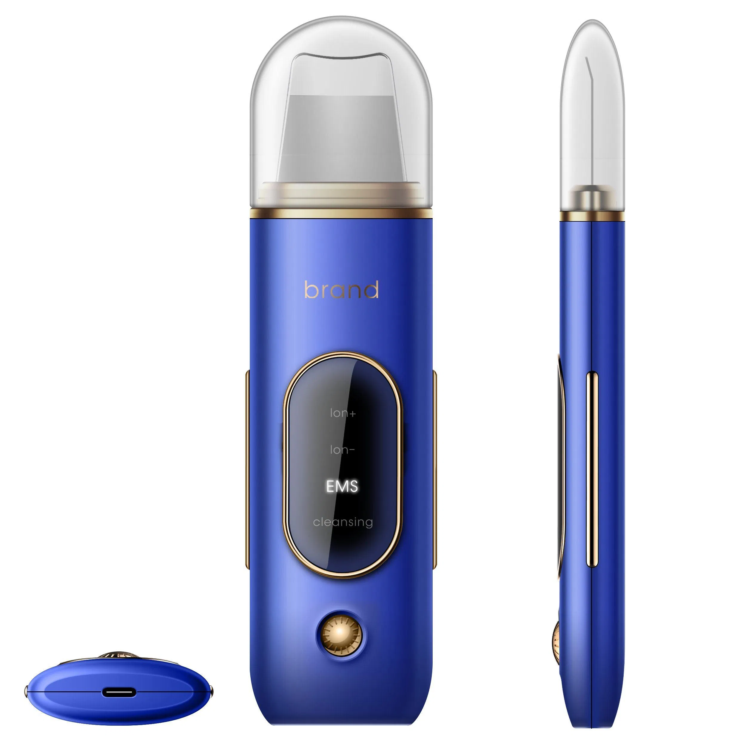 Custom Portable Rechargeable Multipolar EMS Lift Facial Ion Vibration Exporter Skin Scraper