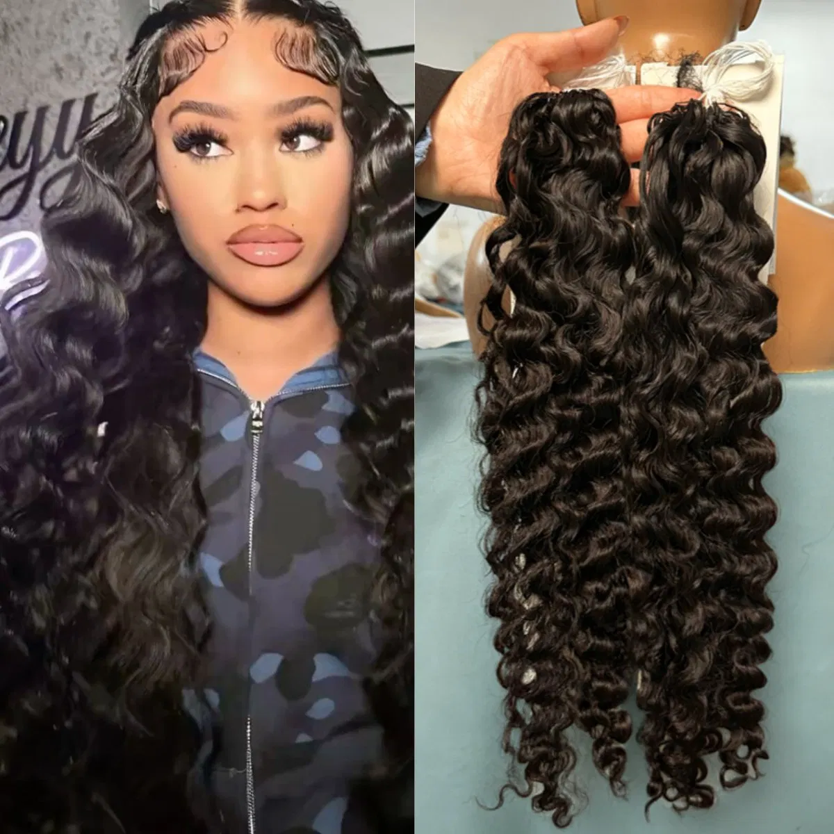 Brazilian Crochet Human Hair Weave Bulk 100% Human Hair Extension Per Bundle Kinky Curly Human Hair for Crochet Braiding