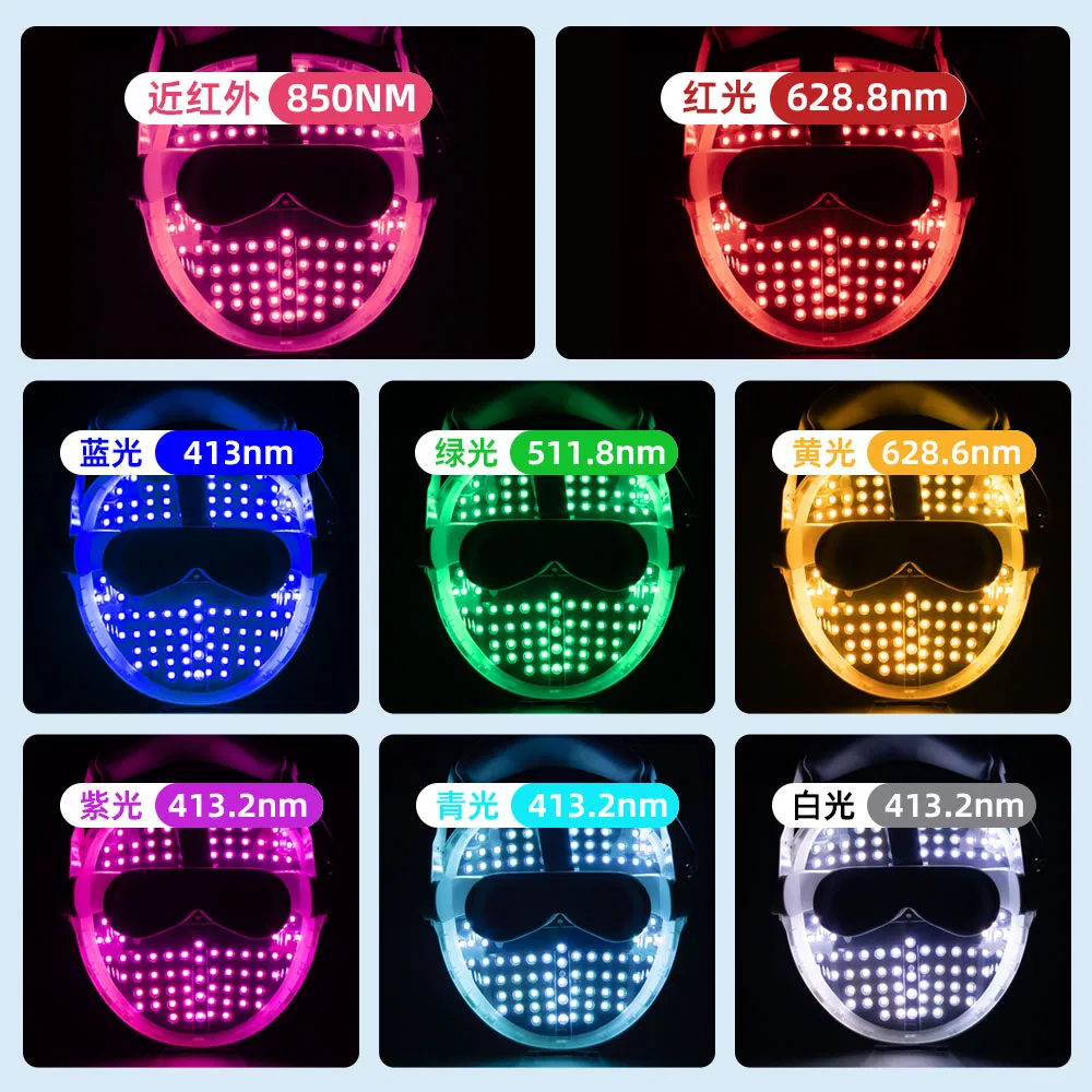 New Arrival 3D Silicone LED Facial Mask Wireless LED Facial Mask Photon Therapy Red/Infrared Light Handheld Home Use Skincare Acne Treatment