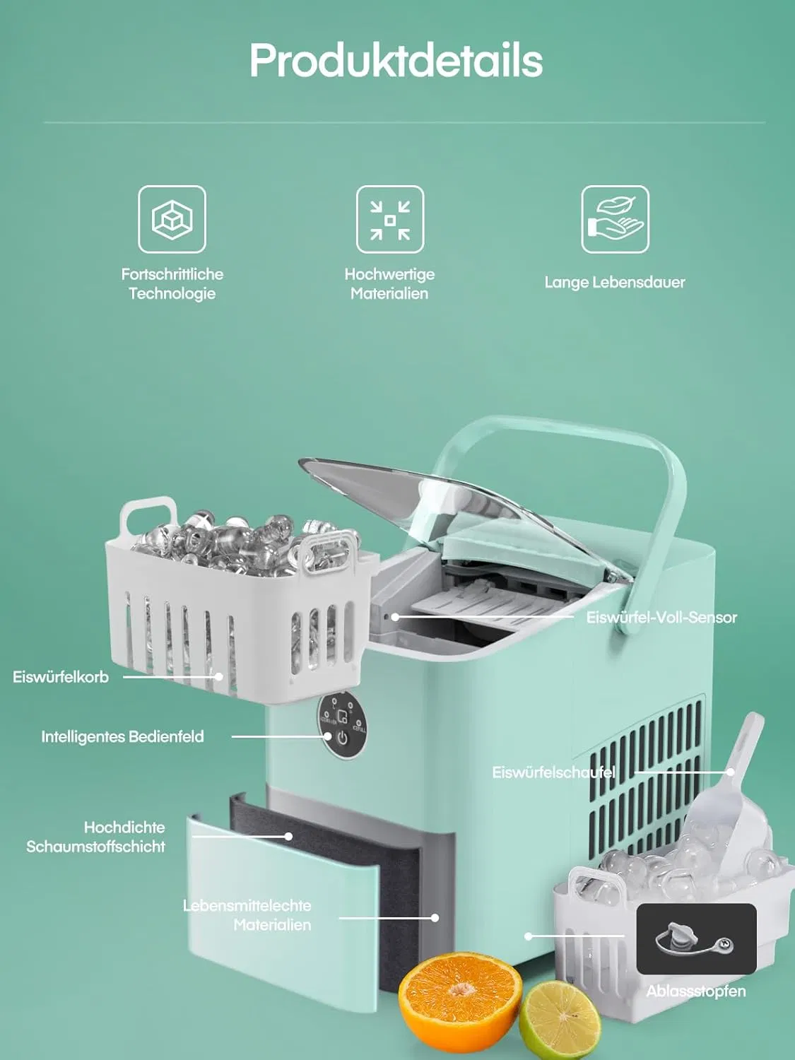 Smart Countertop Automatic Home Ice Maker with APP Control &amp; Self-Cleaning Portable Ice Machine for Home and Office Use