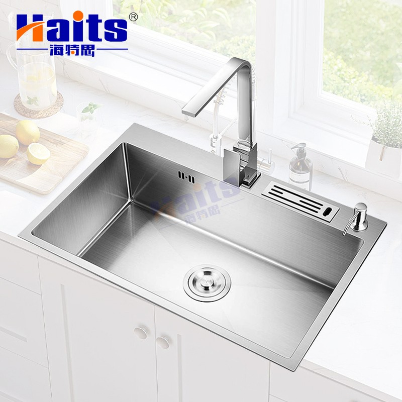 Countertop Kitchen Sink Single Bowl Stainless Steel Smart Sink Furniture Hardware