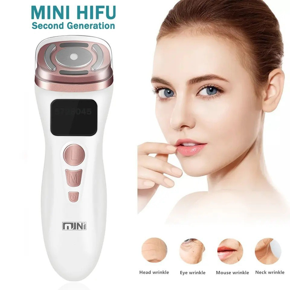 Mini Ultrasonic Beauty Instrument RF Radio Frequency Skin Rejuvenation Microcurrent Facial Lifting Firming Anti Aging Wrinkle Removal Massage Device